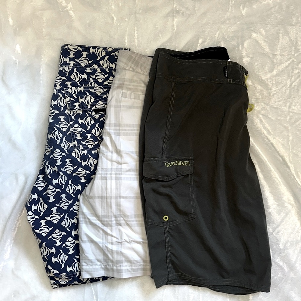 Men’s bathing suit bundle 3 pairs J Crew Quiksilver Mossimo - 32